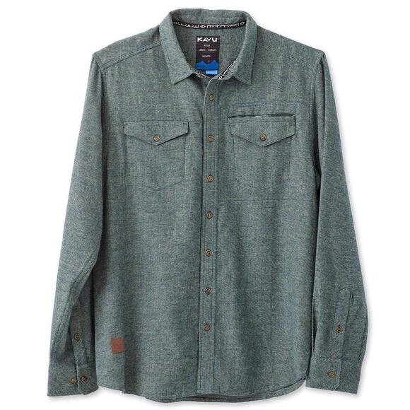 Kavu Other - Kavu Flannel Shirt Mens Large Silverton Button Down Plaid Knit Green Large